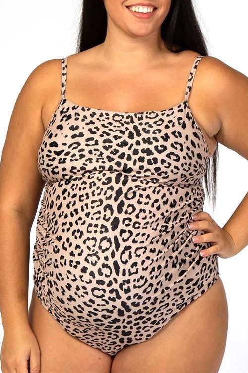 cheetah print maternity swimsuit