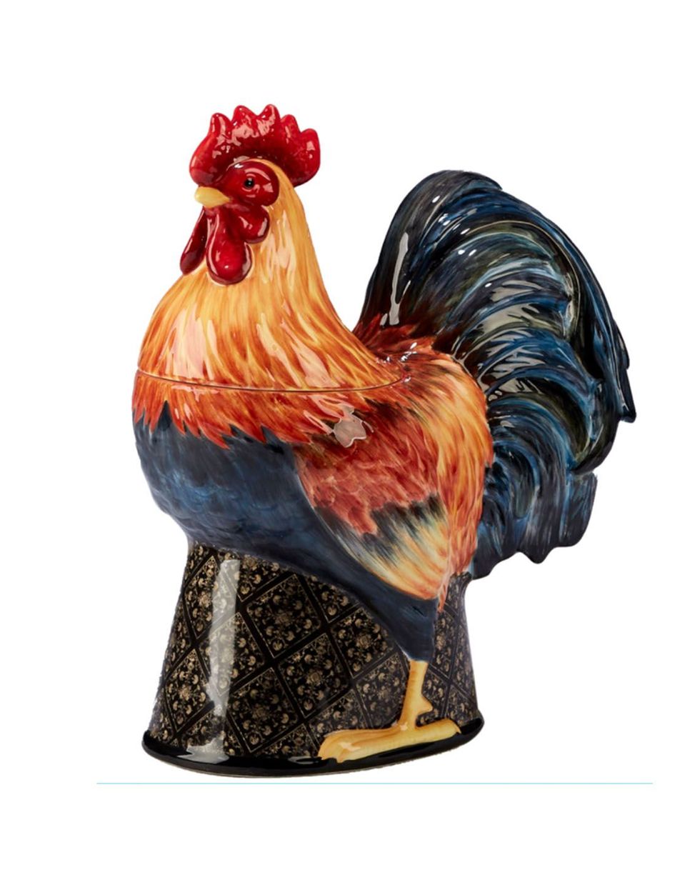 Certified International Gilded Rooster 3-D Jar