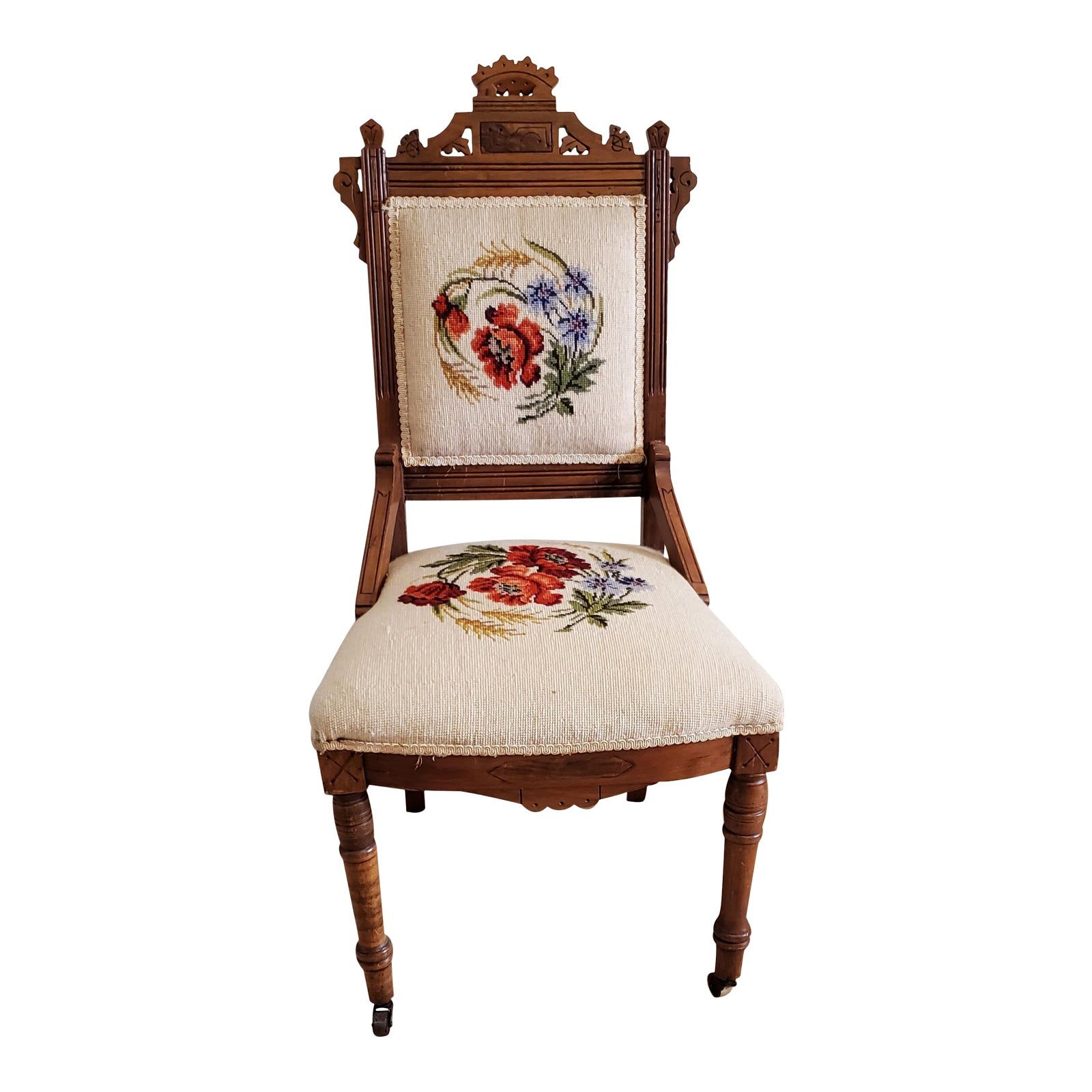 Victorian Walnut Parlor Chair