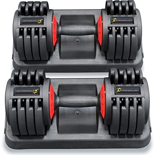 Strongology Adjustable Smart Dumbbells 5kg to 25 kg – Pair