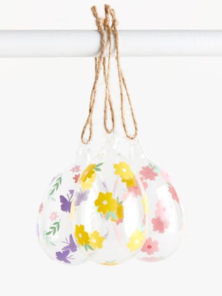 John Lewis & Partners Small Hemp Rose Assorted Glass Decorative Egg