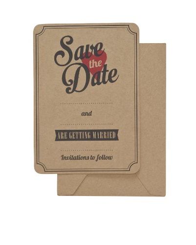Brown Kraft Save The Date Invitations Vintage Affair (per card)