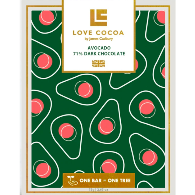 Love Cocoa avocado 71% dark chocolate bar