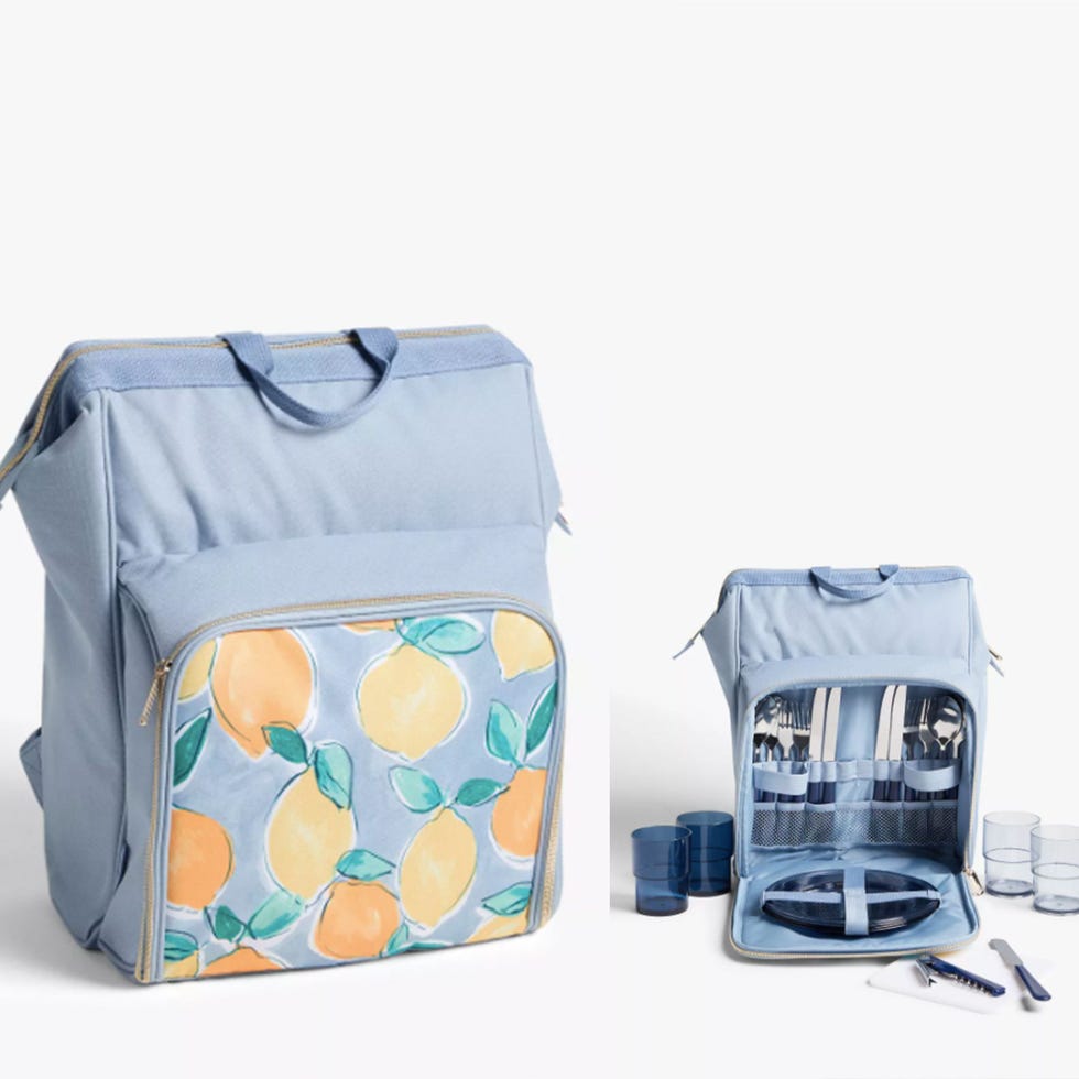 Lemon Print Filled Picnic Cooler Backpack