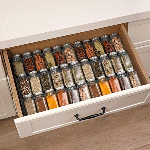 Set of 24 Glass Spice Jars with Various Labels, Bamboo Shaker Lids &  Funnel, Kitchen Storage Jars with Airtight Lid, Spices & Seasonings Sets