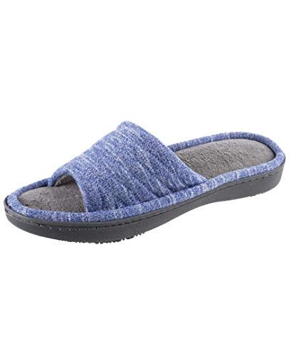 isotoner Womens Andrea Open Toe Slide Slipper with Moisture Wicking for Indoor/Outdoor Comfort and Arch Support 