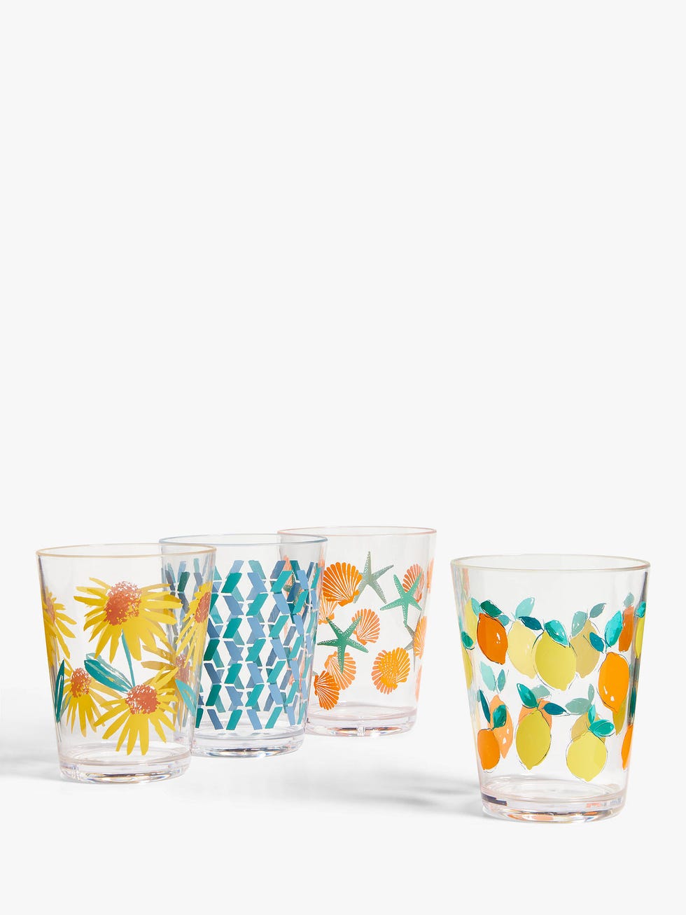 Fun Plastic Tumblers, 400ml, Set of 4