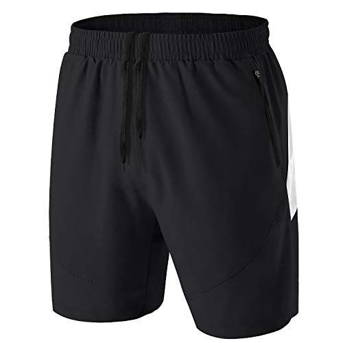 per allenamento Kyopp ad asciugatura rapida Pantaloncini sportivi da uomo stile casual con tasche con zip palestra corsa 