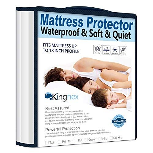 Kingnex Extra Long Waterproof Bamboo Mattress Protector 