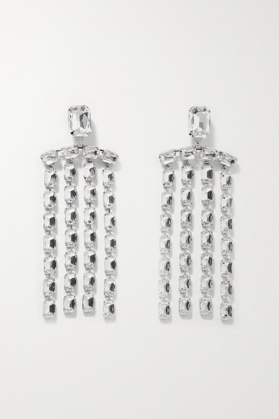 Silver-Tone Crystal Earrings