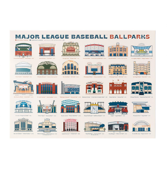 MLB Stadium Illustration Poster