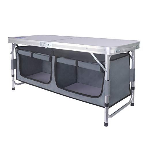 camping table with storage underneath