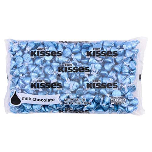 Hershey's Kisses Blue Foils Milk Chocolate Candy, 66.7 Oz. (400 Pieces)