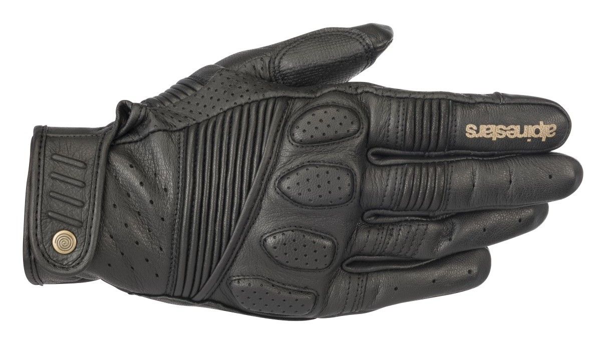 Bikers Gear Australia Short Soft Leather Summer Perforated Motorcycle Gloves Black Size 2XL