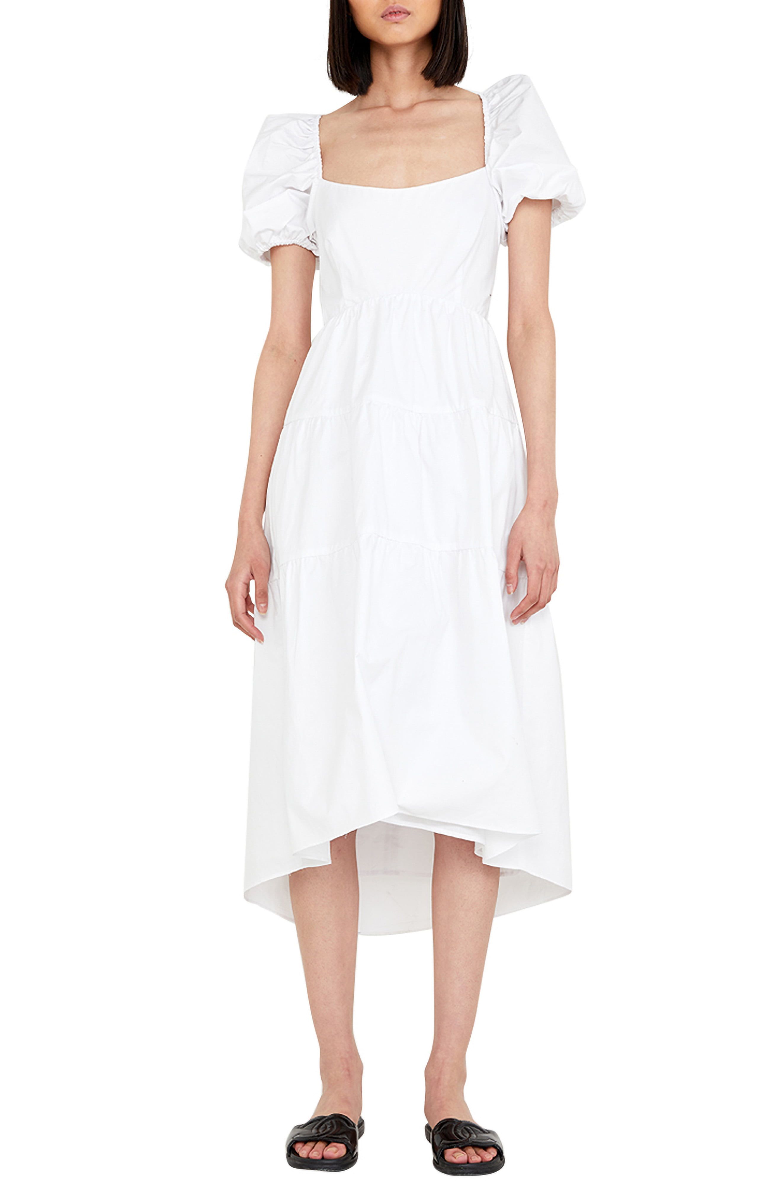 Bardot Tiered Cotton Midi Dress