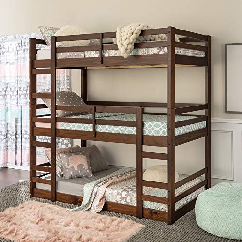 Walker Edison Alexander Walnut Triple Bunk Bed