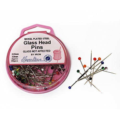 95 x Hemline Glass Head Pins 