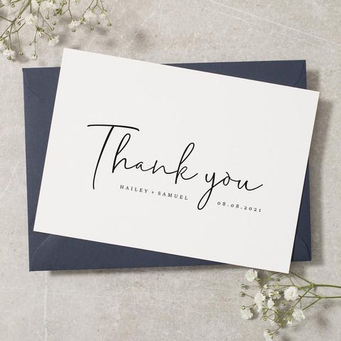 13 wedding thank you cards - Personalised wedding thank you cards