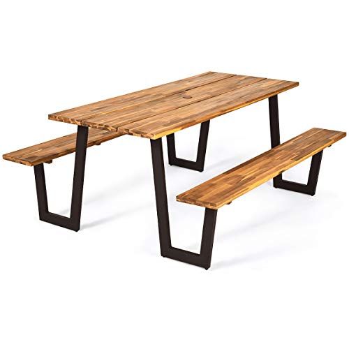 outdoor picnic table and chairs