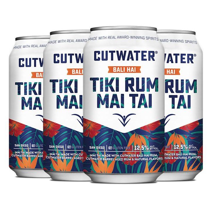 Cutwater Tiki Rum Mai Tai Can, 4-Pack