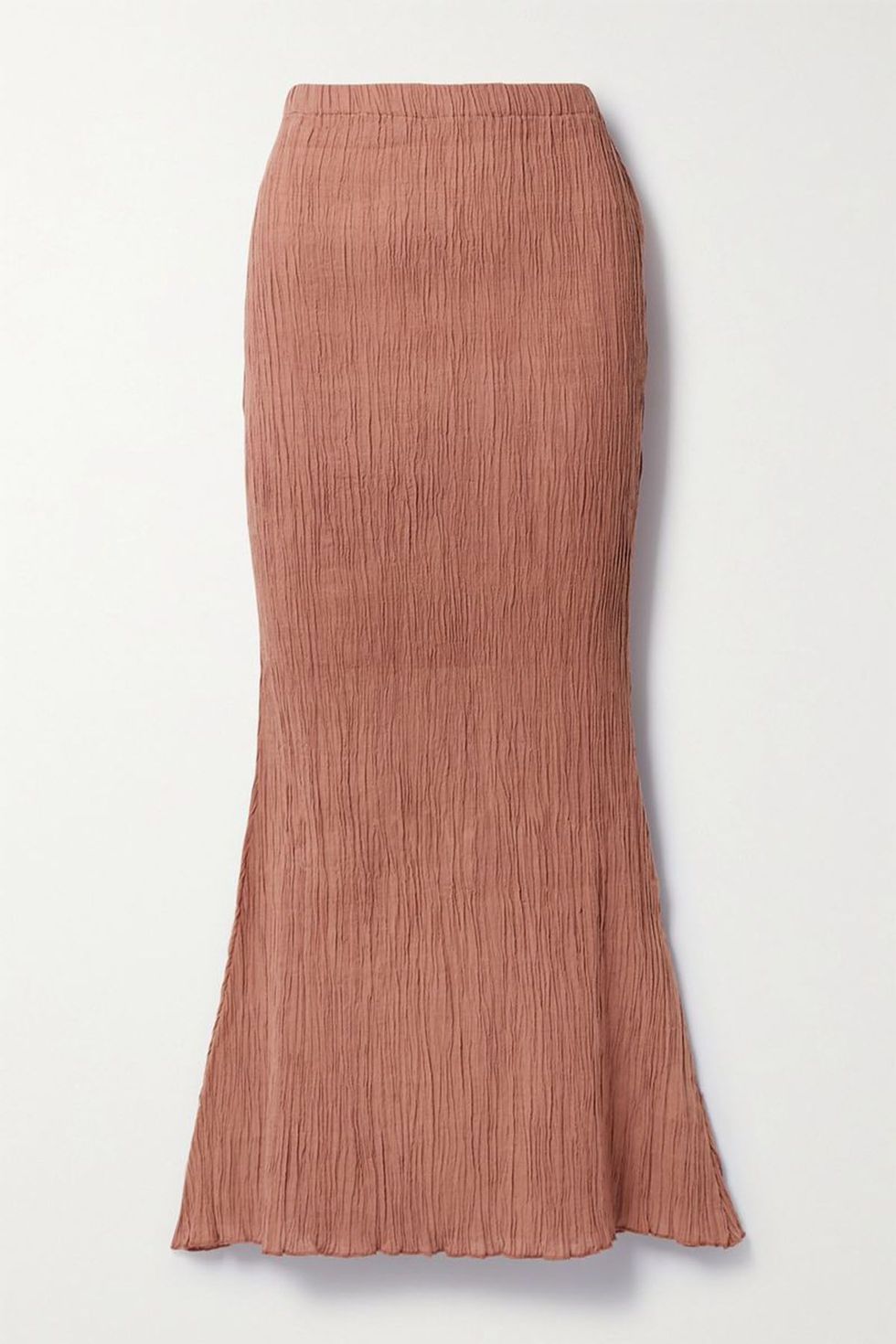 Abelia Crinkled Organic Cotton-Gauze Midi Skirt