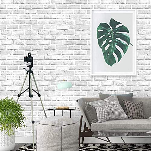 White Gray Brick Removable Wallpaper 