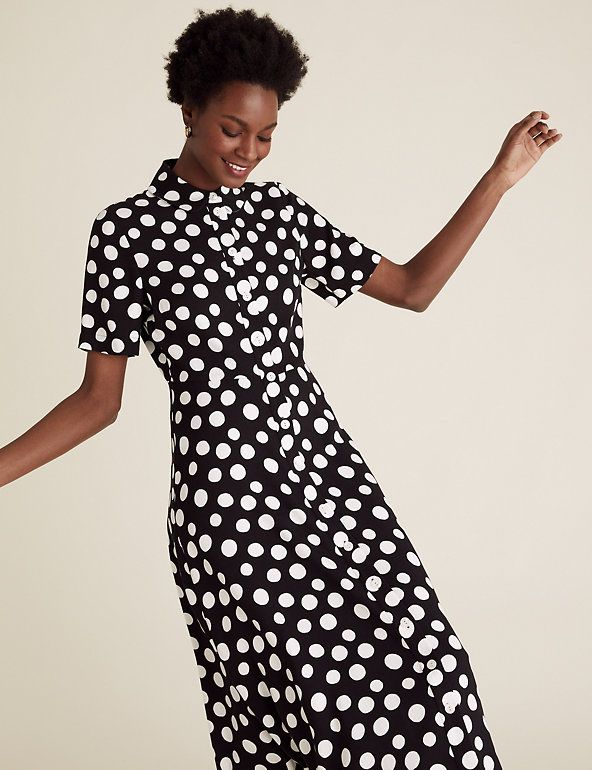 smart polka dot dress