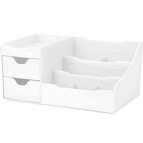 Uncluttered Designs Makeup Organizer With Drawers (2 drawer, White)