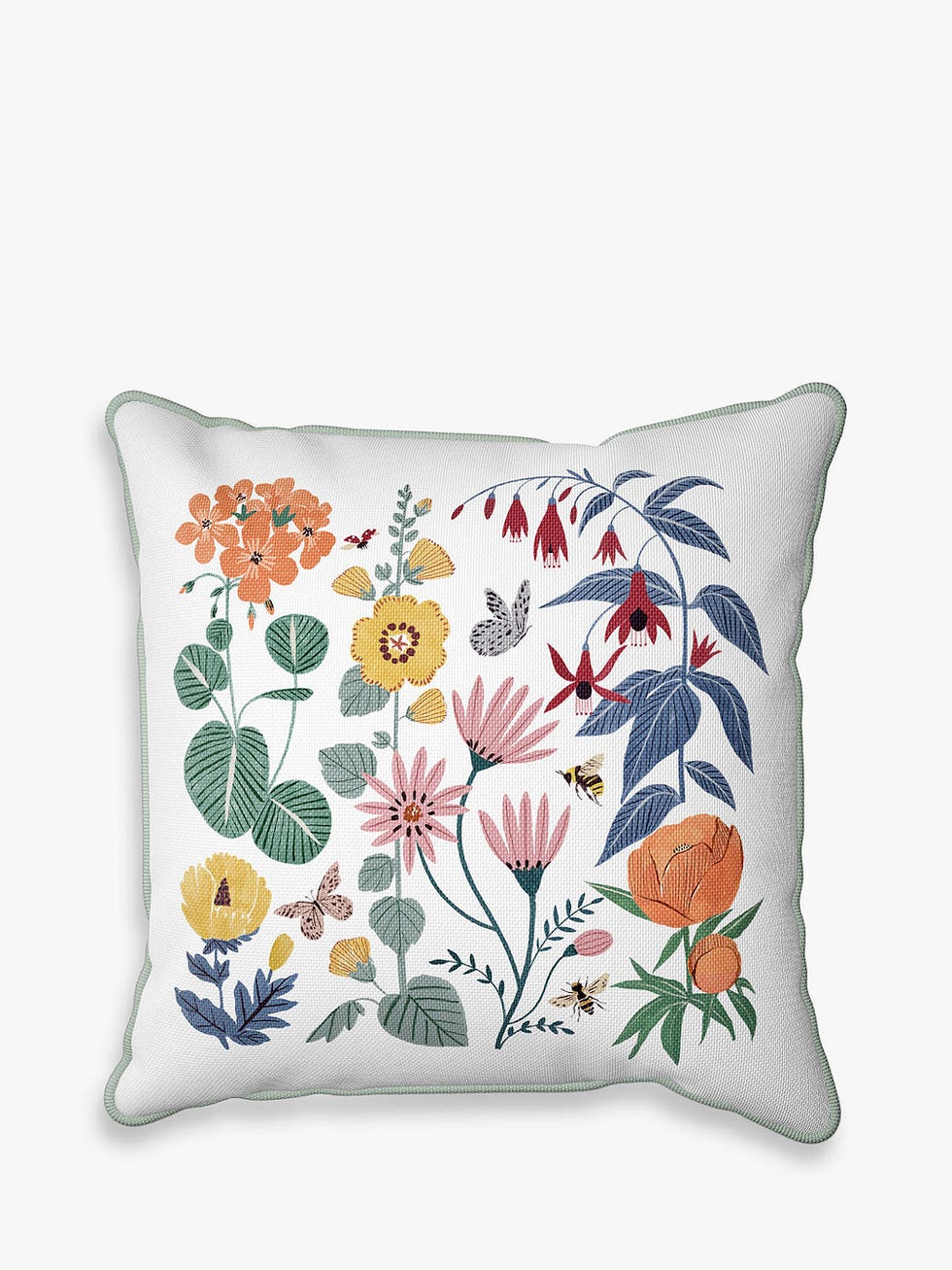  Spring Floral Print Garden Cushion, 43 x 43cm