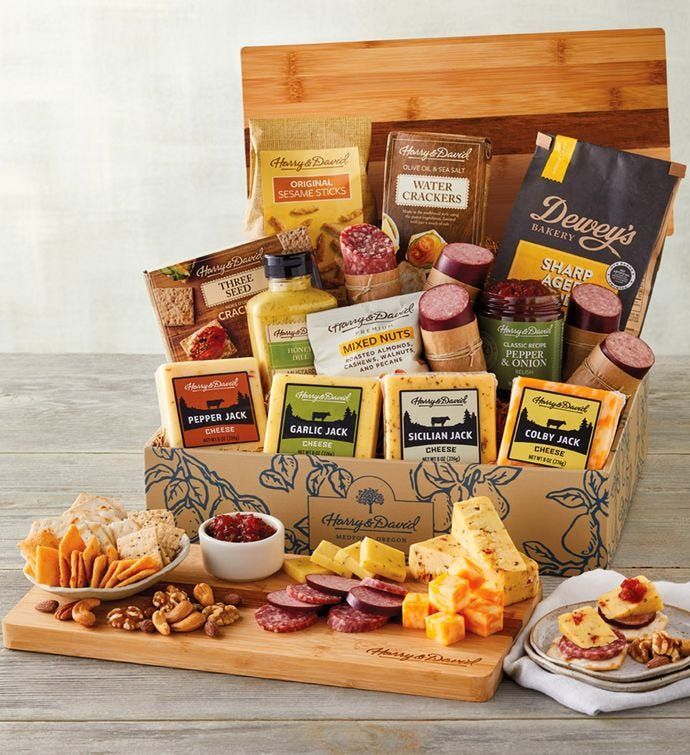 Ultimate Meat and Cheese Gift Box with Bamboo Board