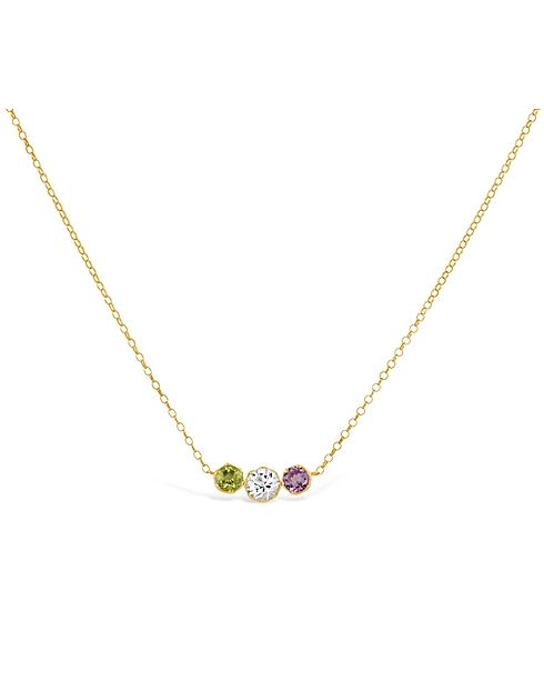 Gold suffragette 3 stone necklace