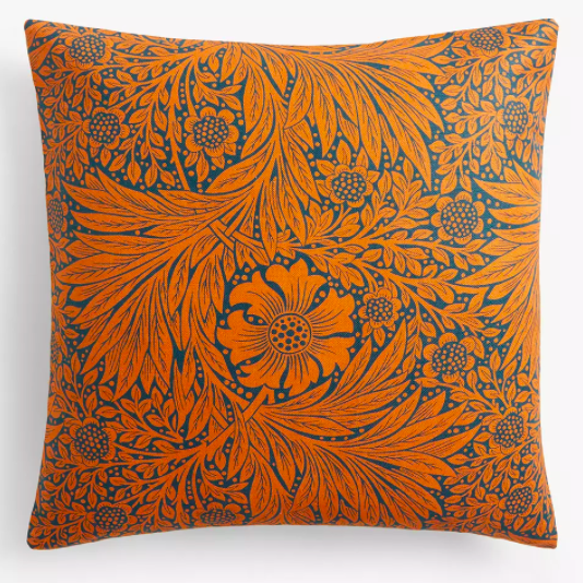 Marigold Cushion, Navy / Burnt Orange