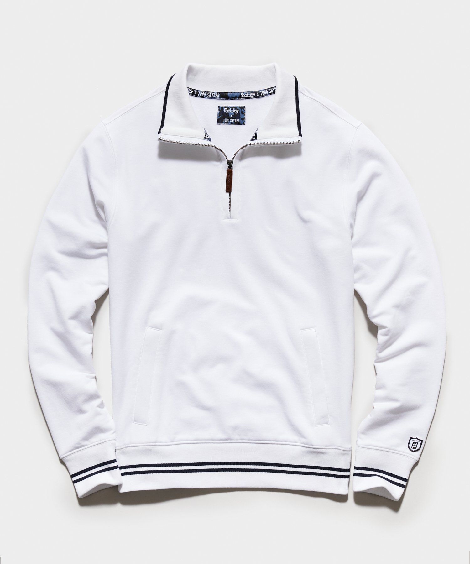 1/4 Zip Sweatshirt in White