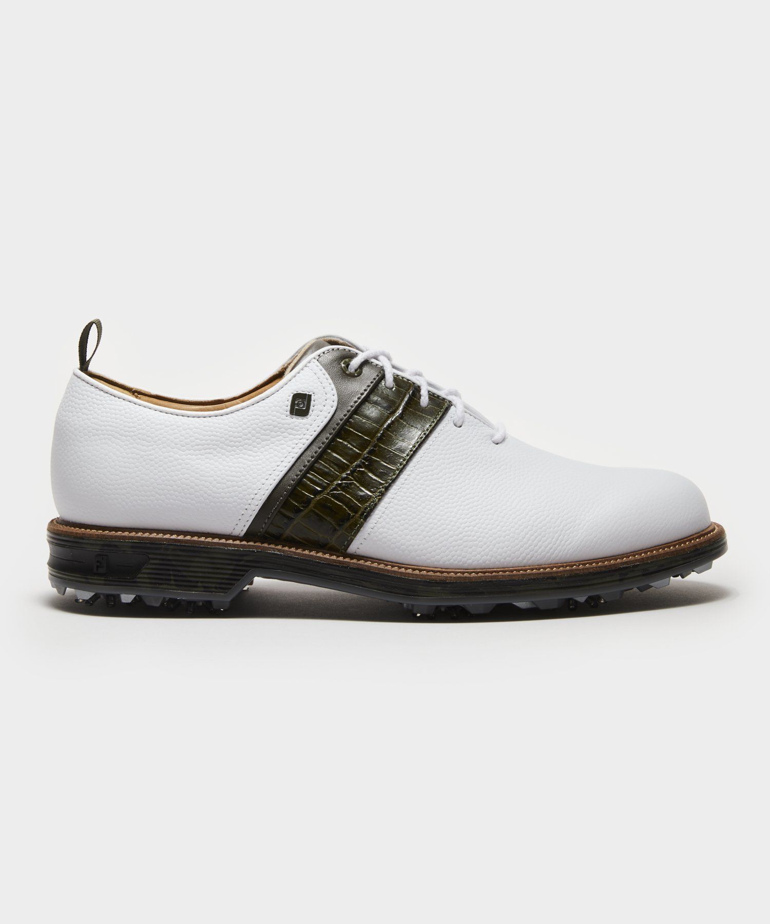 Packard Golf Shoe in White/Olive