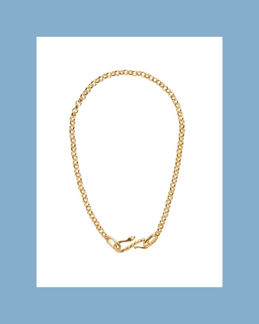 Gold-Plated Snake Hook Chain Necklace
