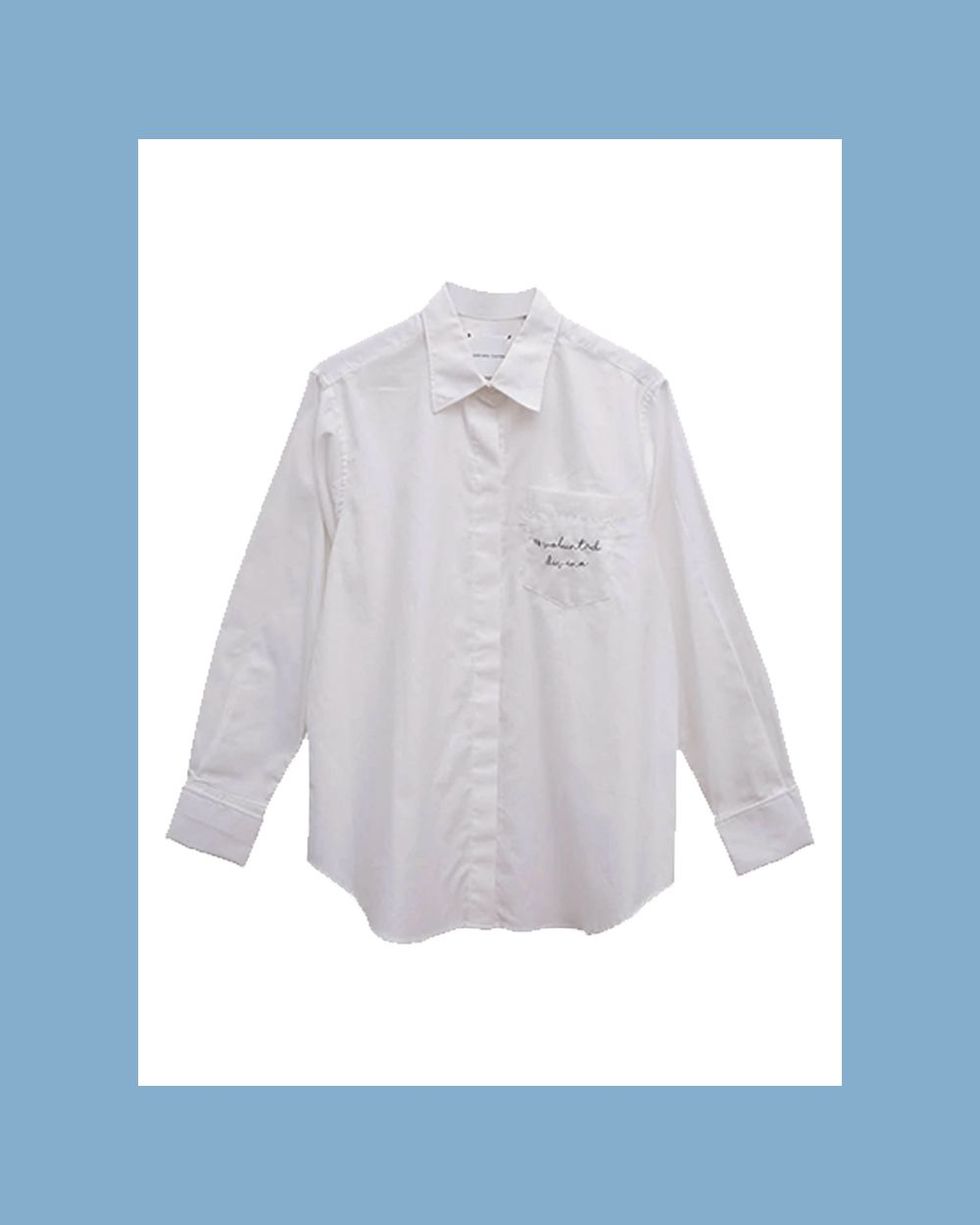 Shirt in White Cotton