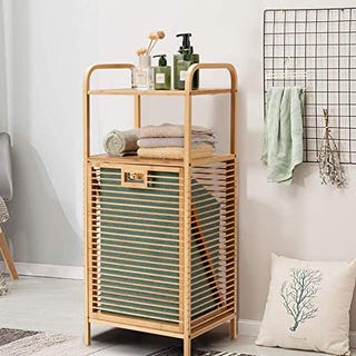 Bamboo bathroom hamper