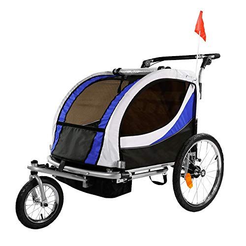 Deluxe 3-in-1 Double 2-Seat Bicycle Bike Trailer