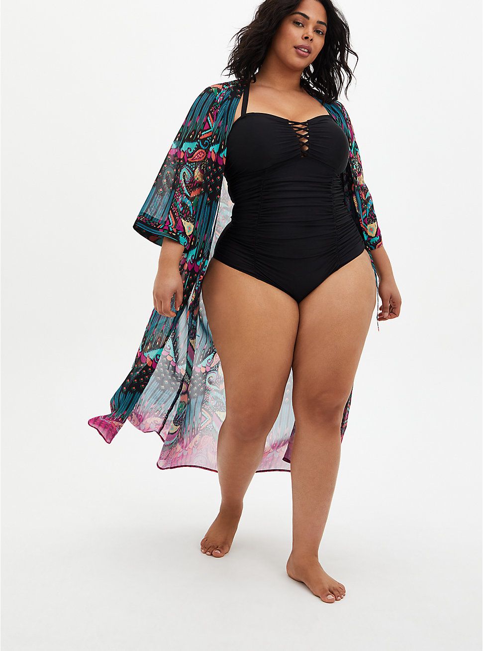 Womens Plus Size Lace Collar Bathing Suit Cover Up Swimsuit Bikini Swimwear Summer Dress for Beach Pool 