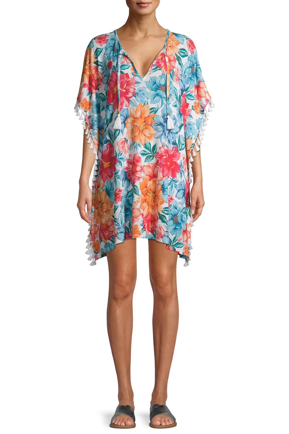 Novelty Rib Caftan Swimsuit Cover Up