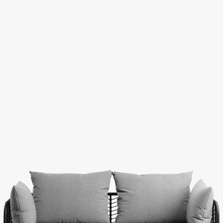Chevron 2-Seat Garden Sofa, Black/Grey