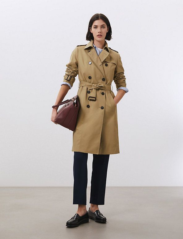 Pure Cotton Double Breasted Trench Coat