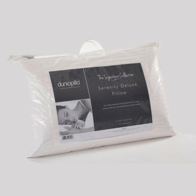 Pair of Dunlopillo Serenity Delux Latex Slim Pillow Naturally Hypo Allergenic