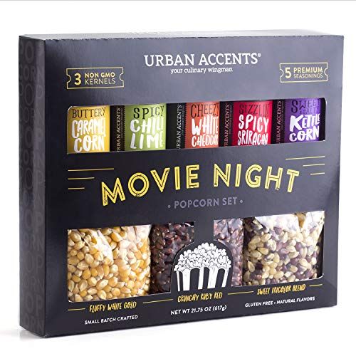 Urban Accents MOVIE NIGHT Popcorn Kernels and Popcorn Seasoning Variety Pack 