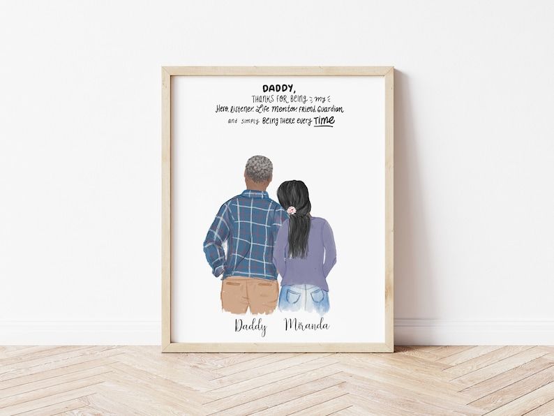 Dad/Daddy Loves Framed Options Available Father's Day Personalised Prints 
