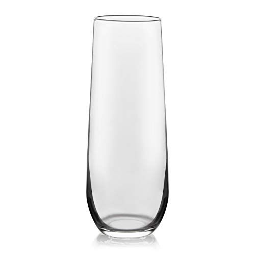 Libbey Stemless Champagne Flute Glasses (Set of 12)