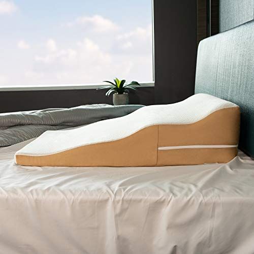 Bed Wedge Pillow - Adjustable 9 & 12 inch Folding Memory Foam Incline Cushion System for Legs and Back Support Pillow AllSett Health