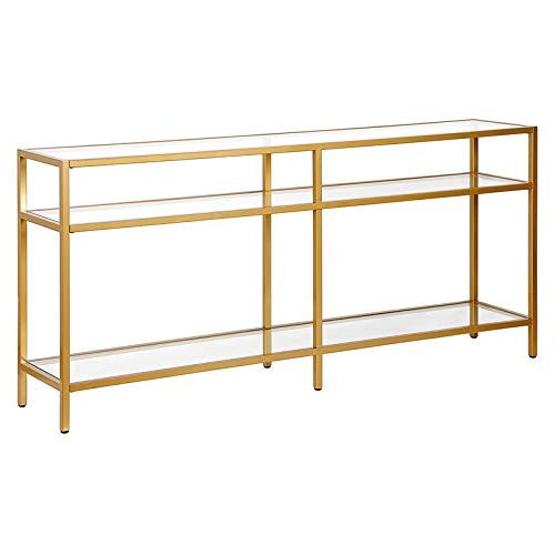 Brass Finish Console Table