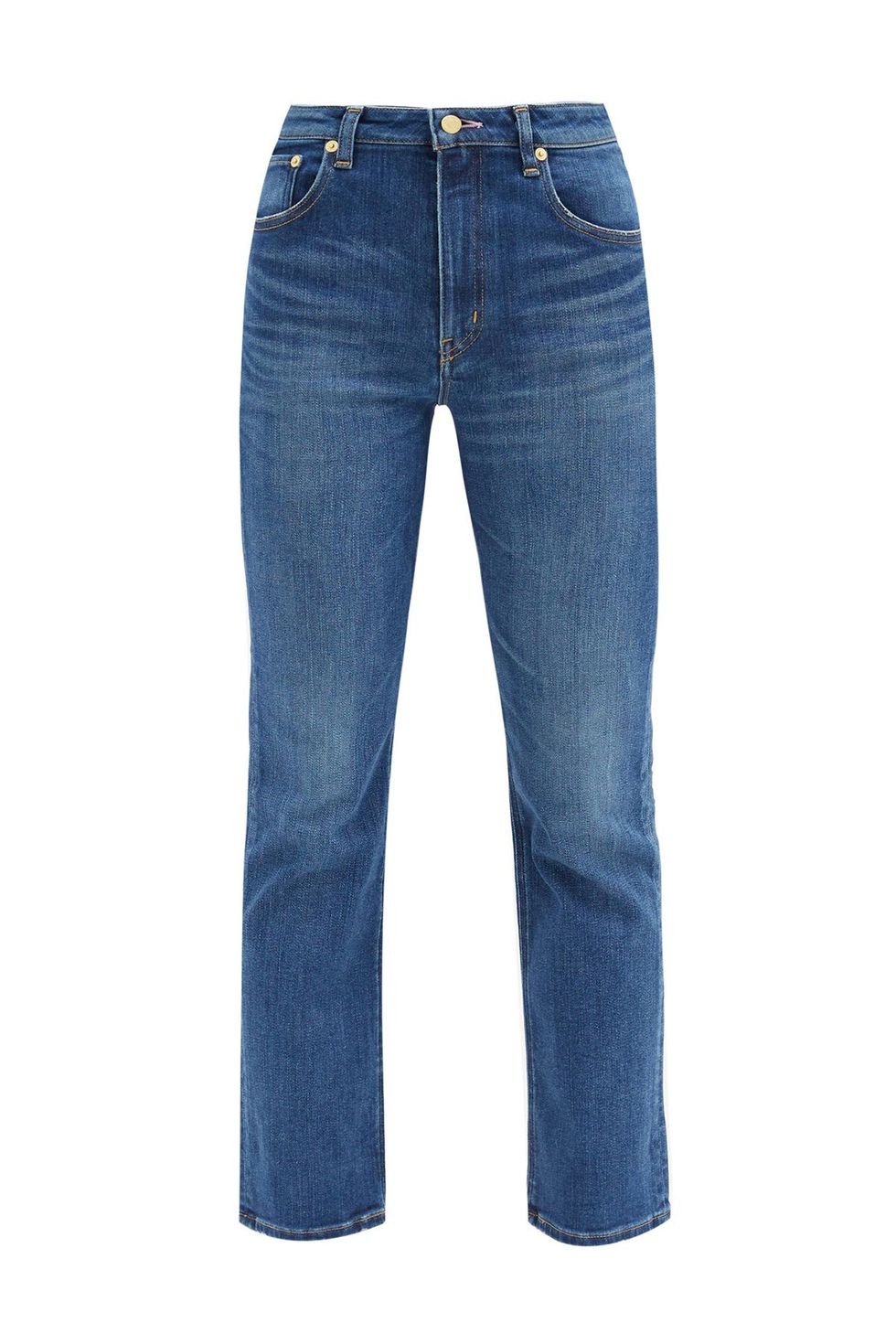 Rose Quartz Cropped Slim-Leg Jeans