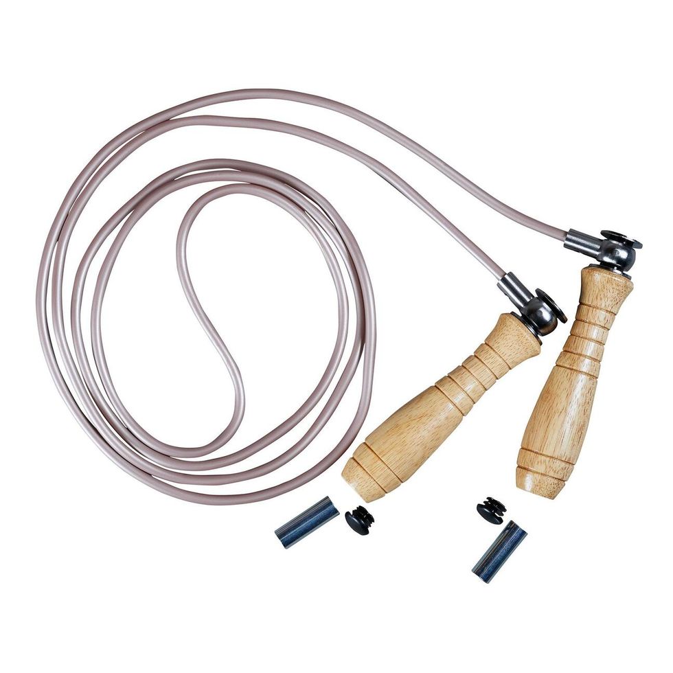 Wooden Skipping Rope with Removable Weights